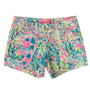 Lilly Pulitzer Womens Floral Shorts Size 00 Bright Colorful Vacation Coastal